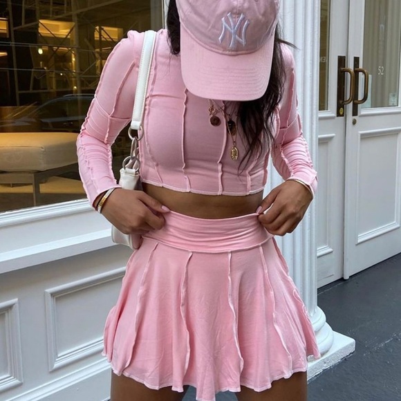 Omighty Pink Contrast Stitch Ensemble - Picture 1 of 2